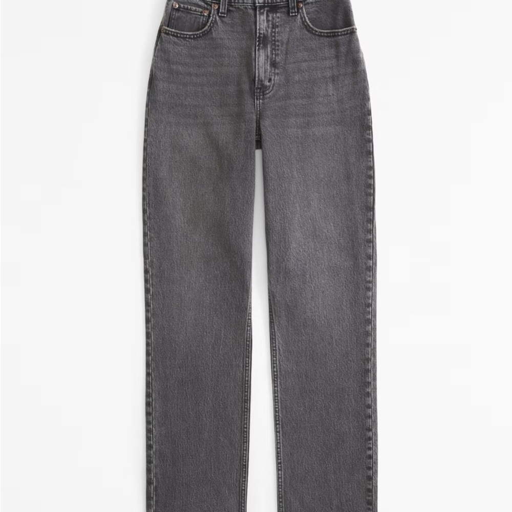 Abercrombie & Fitch 90s Straight Ultra High Rise Dark Gray Denim Jeans size 26